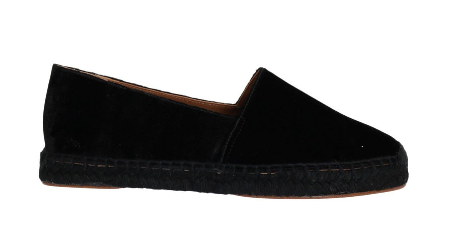 Black Velvet Flats Espadrilles Shoes