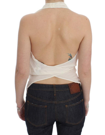 White Silk Sleeveless Blouse