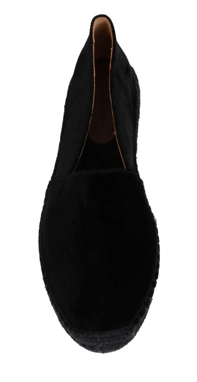 Black Velvet Flats Espadrilles Shoes