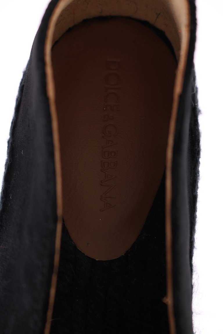 Black Velvet Flats Espadrilles Shoes