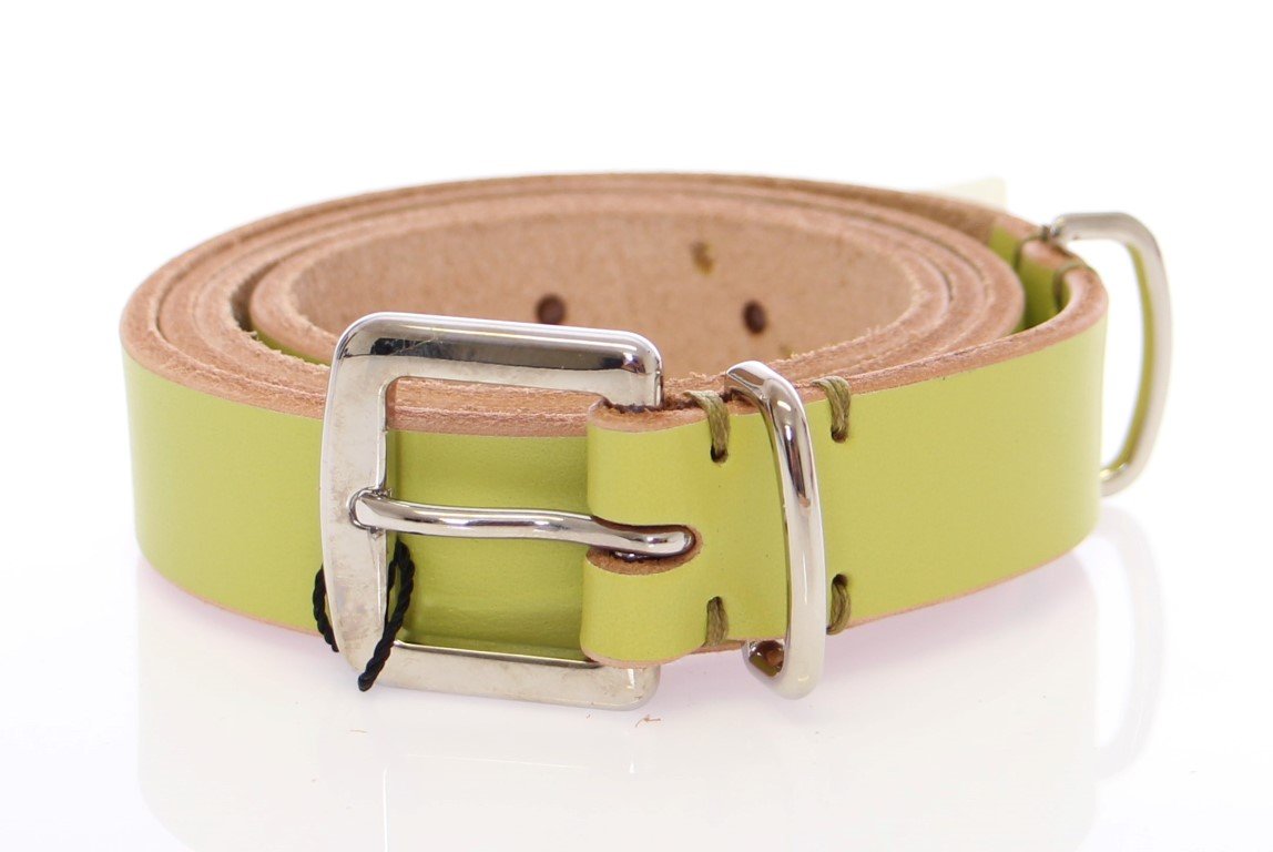Green Leather Logo Belt