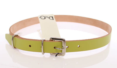 Green Leather Logo Belt