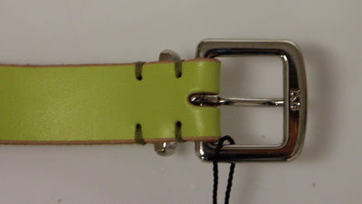 Green Leather Logo Belt