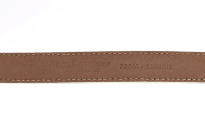 White Leather Gold Buckle Logo Waist Belt