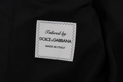 Black Floral Ricamo Slim Fit Blazer Jacket
