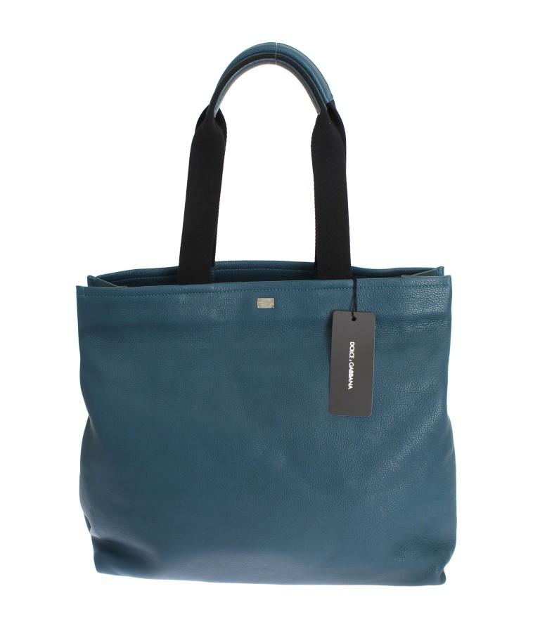 Blue Leather Sicily Hand Mens Shopping Bag