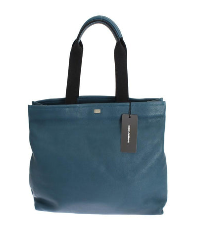 Blue Leather Sicily Hand Mens Shopping Bag
