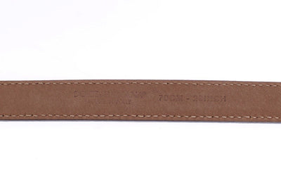 Black Leather Gold Buckle Logo Waist Belt