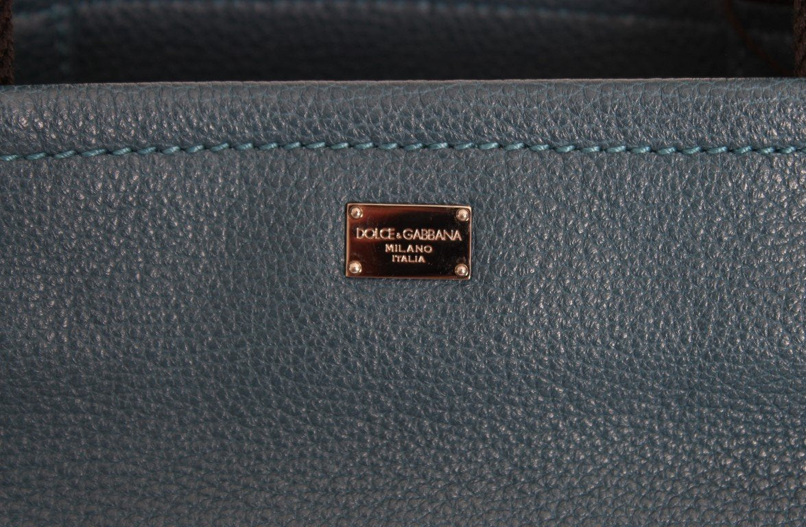 Blue Leather Sicily Hand Mens Shopping Bag