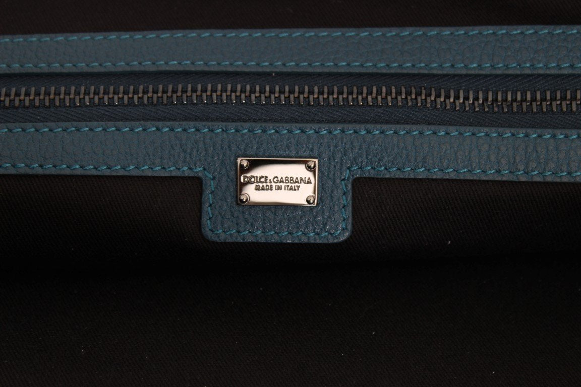 Blue Leather Sicily Hand Mens Shopping Bag