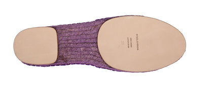 Purple Velvet Flats Espadrilles Shoes