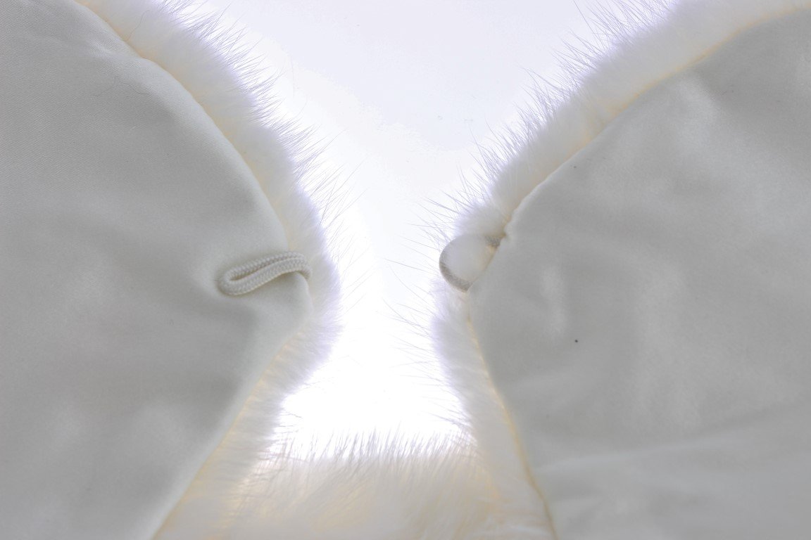 White Mink Fur Shoulder Collar Scarf