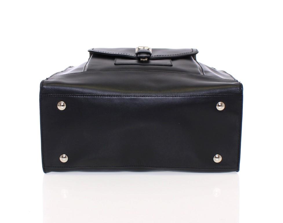 Black CHARLIE Saddle Leather Large Tote Bag