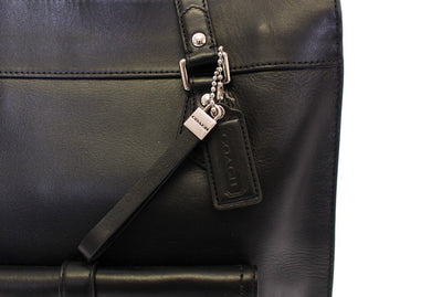 Black CHARLIE Saddle Leather Large Tote Bag