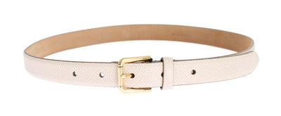 White Leather Gold Buckle Belt