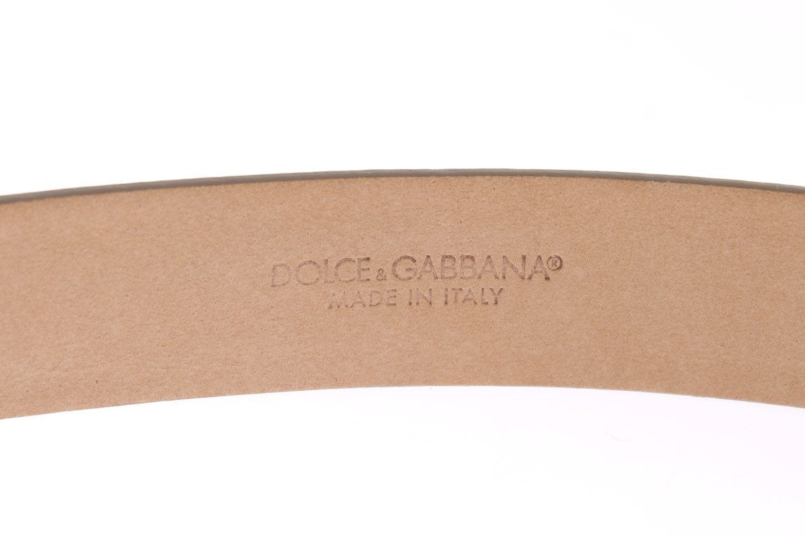 White Leather Gold Buckle Belt