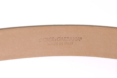 White Leather Gold Buckle Belt