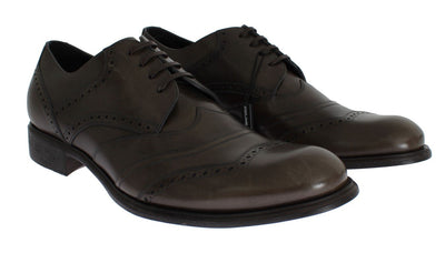 Brown Leather Wingtip Formal Dress Shoes