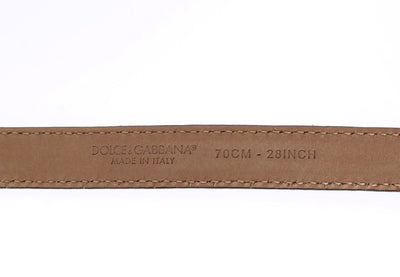 Black Leather Gold Buckle Logo Waist Belt