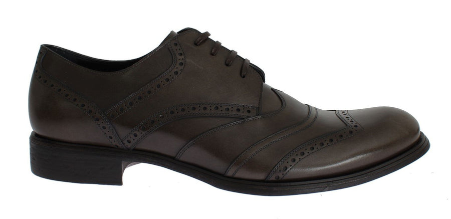 Brown Leather Wingtip Formal Dress Shoes