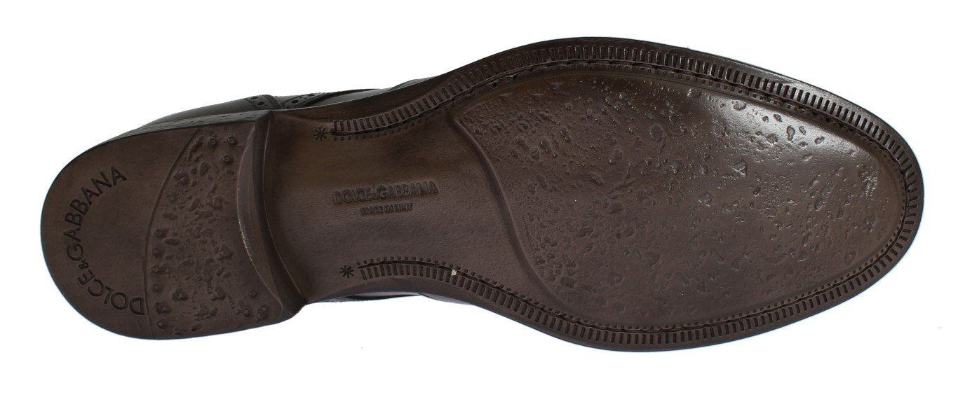 Brown Leather Wingtip Formal Dress Shoes