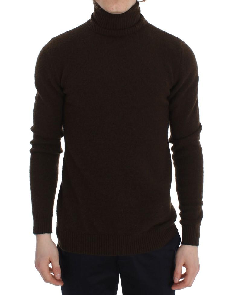 Brown Turtleneck Pullover Sweater