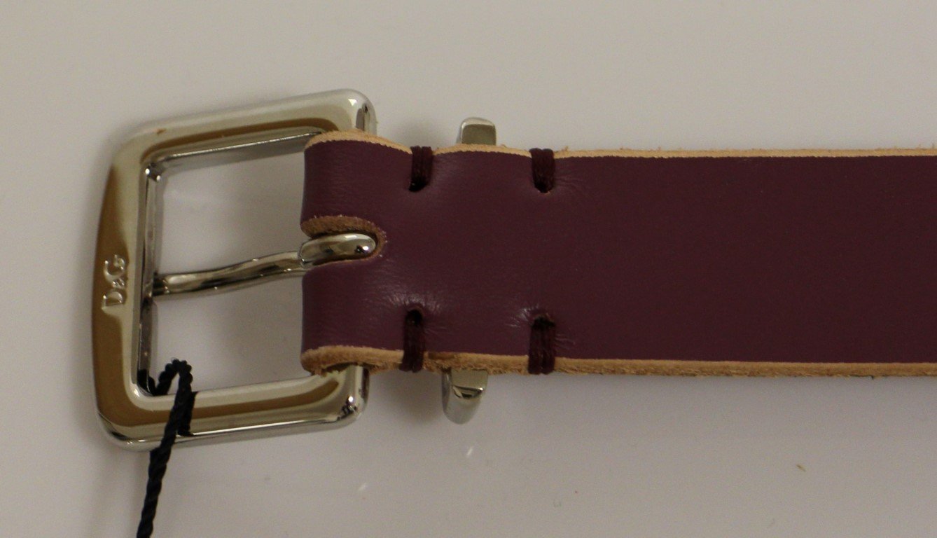Purple Leather Logo Belt
