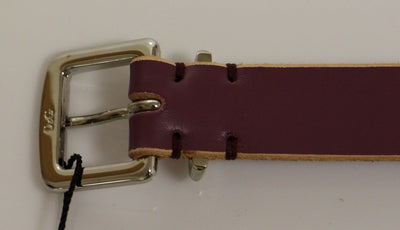 Purple Leather Logo Belt