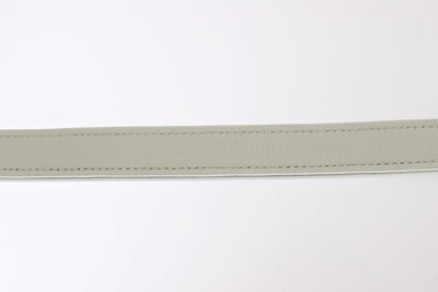 Black Leather Gold Buckle Logo Waist Belt