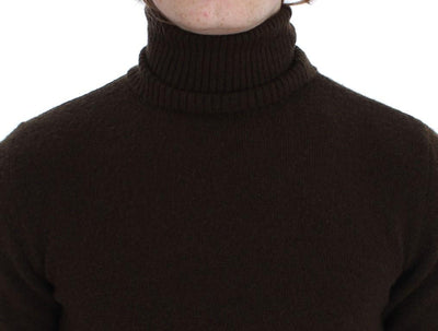 Brown Turtleneck Pullover Sweater
