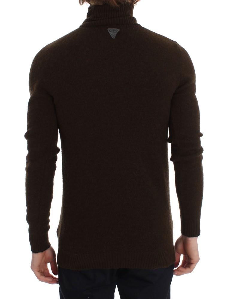 Brown Turtleneck Pullover Sweater
