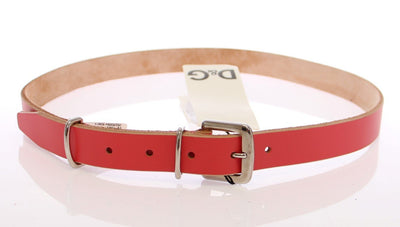 Pink Leather Logo Belt