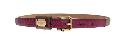 Green Leather Gold Buckle Logo Waist Belt