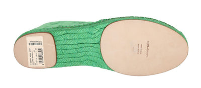 Green Velvet Crystal Espadrilles Shoes