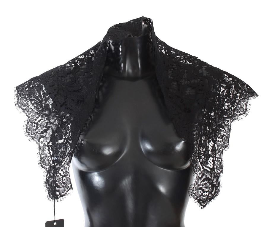 Black Floral Lace Scarf