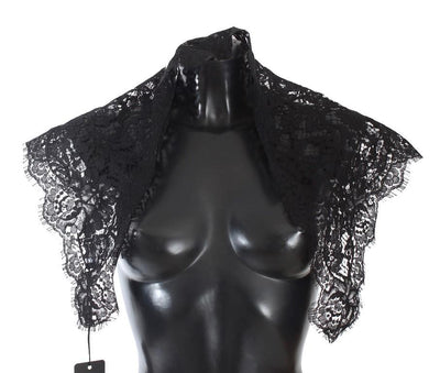 Black Floral Lace Scarf