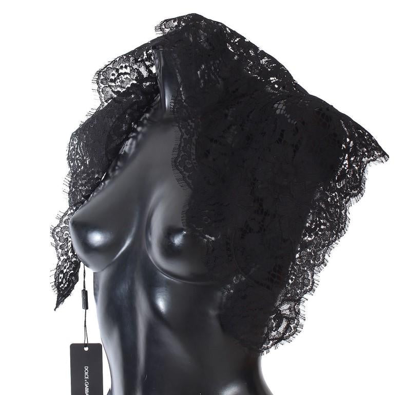 Black Floral Lace Scarf
