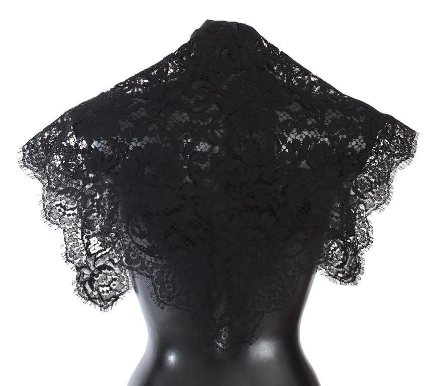 Black Floral Lace Scarf