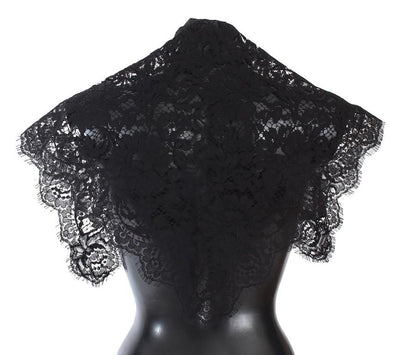 Black Floral Lace Scarf
