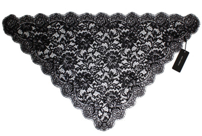 Black Floral Lace Scarf