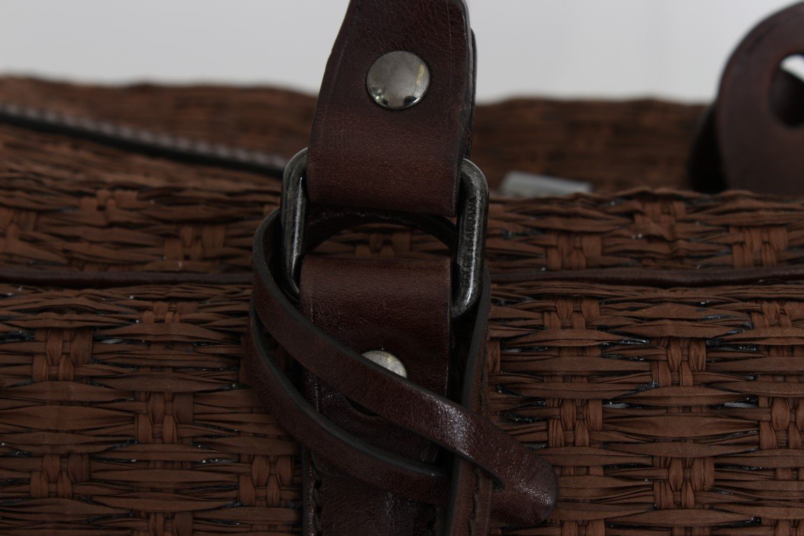 Brown Leather Paglia Luggage Travel Messenger Bag