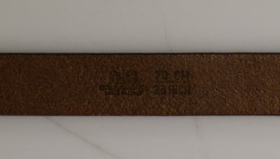 Brown Leather Floral Logo Belt