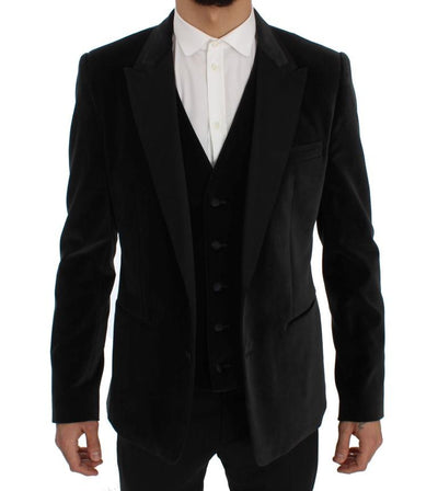 Gray Velvet Slim Fit Blazer Jacket