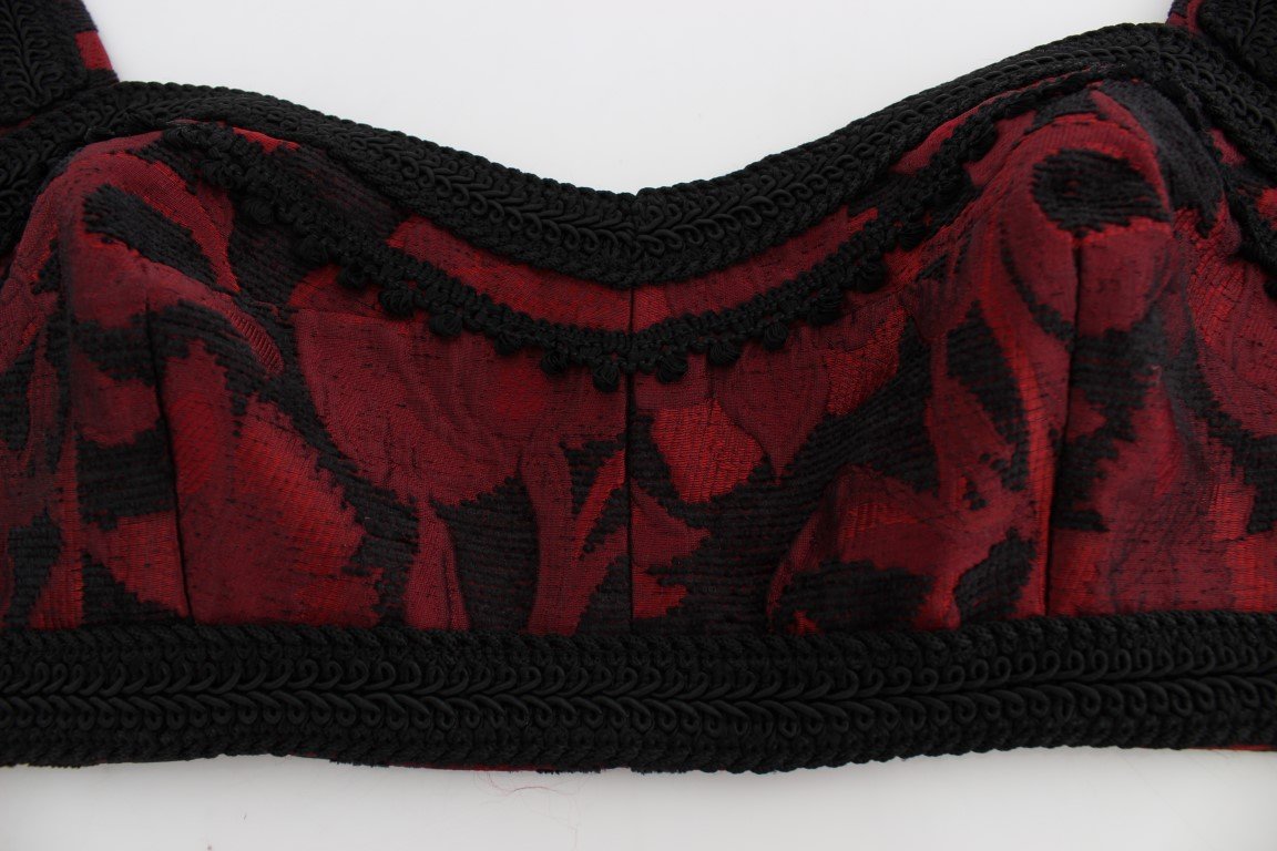 Red Black Torero Bra Crop Top