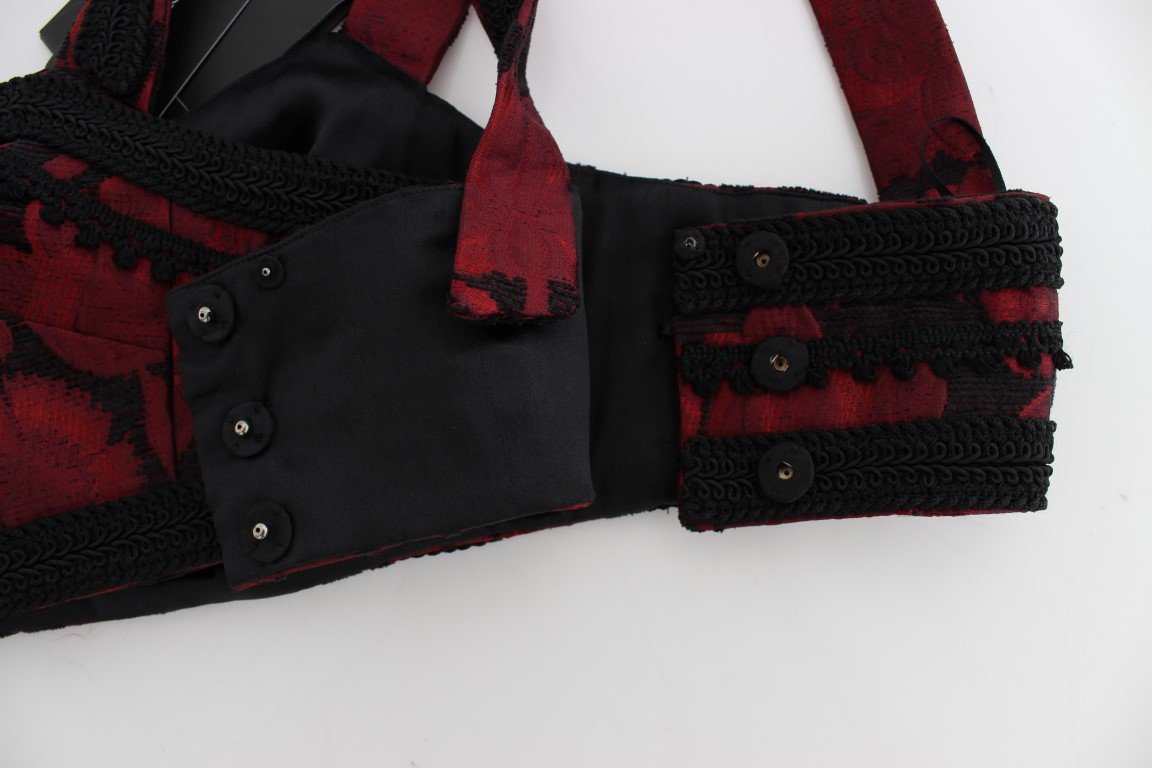 Red Black Torero Bra Crop Top