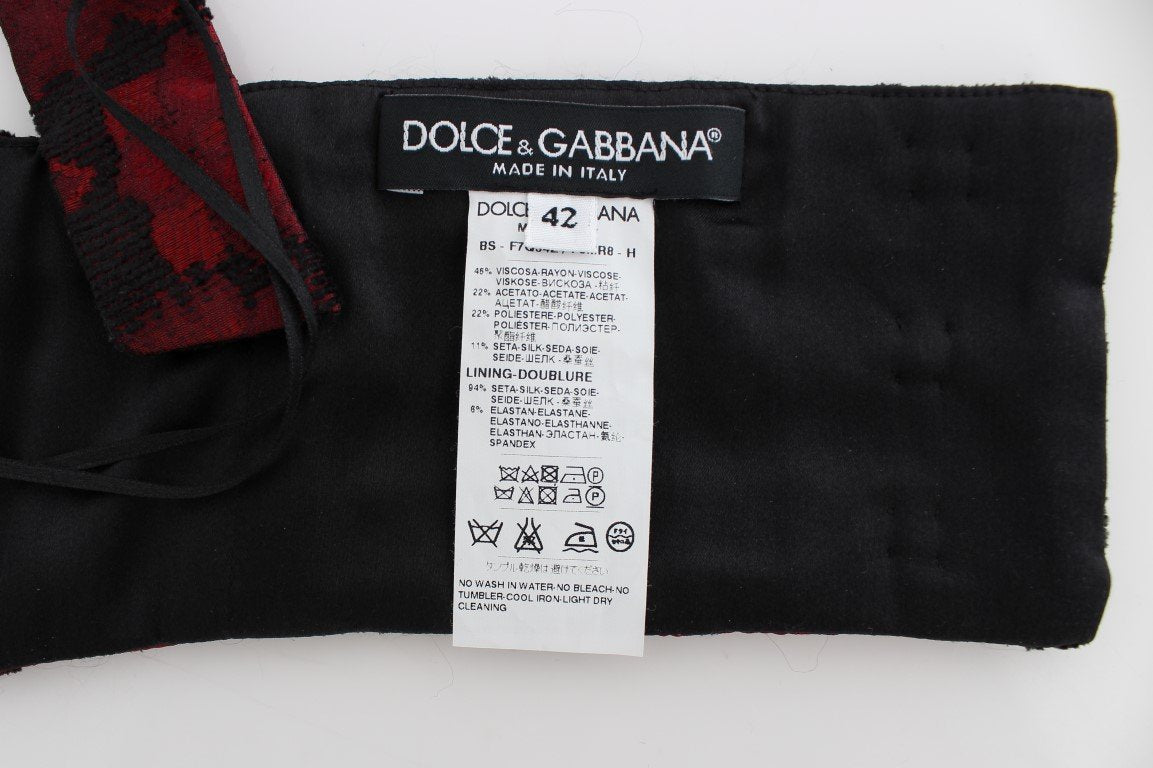 Red Black Torero Bra Crop Top