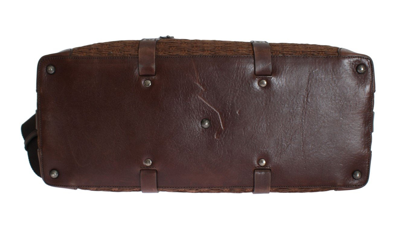 Brown Leather Paglia Luggage Travel Messenger Bag