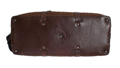 Brown Leather Paglia Luggage Travel Messenger Bag