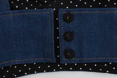 Blue Denim Cotton Bra Crop Top