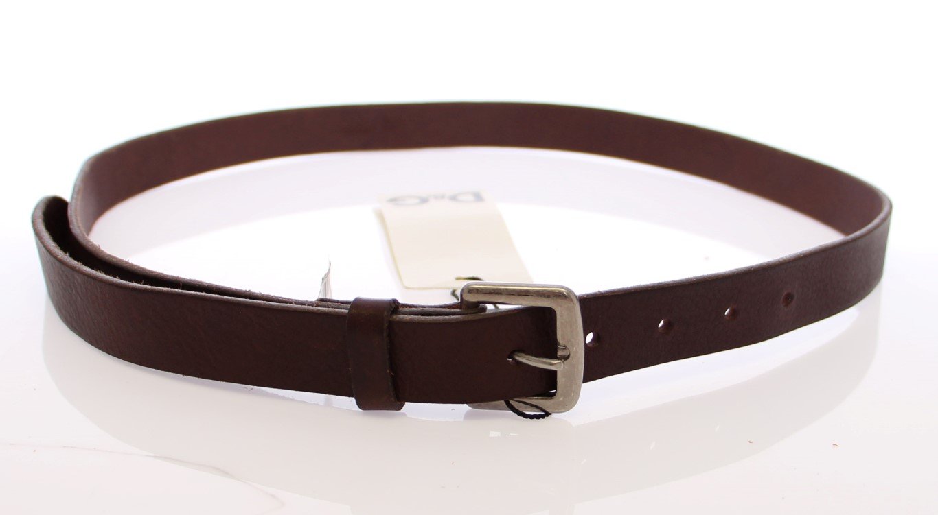 Brown Leather Logo Belt